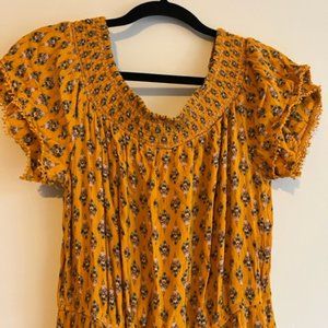 Mustard yellow floral jumpsuit